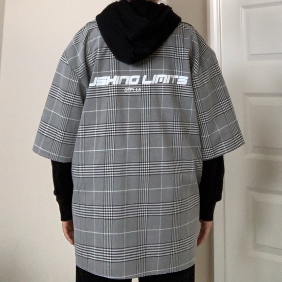 SOLD!!! Quarterfinal Plaid Reflective Zip Up Top - Picture 2 of 4